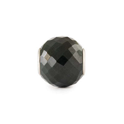 ラウンドグリーンカルセドニー・ファセットビーズ