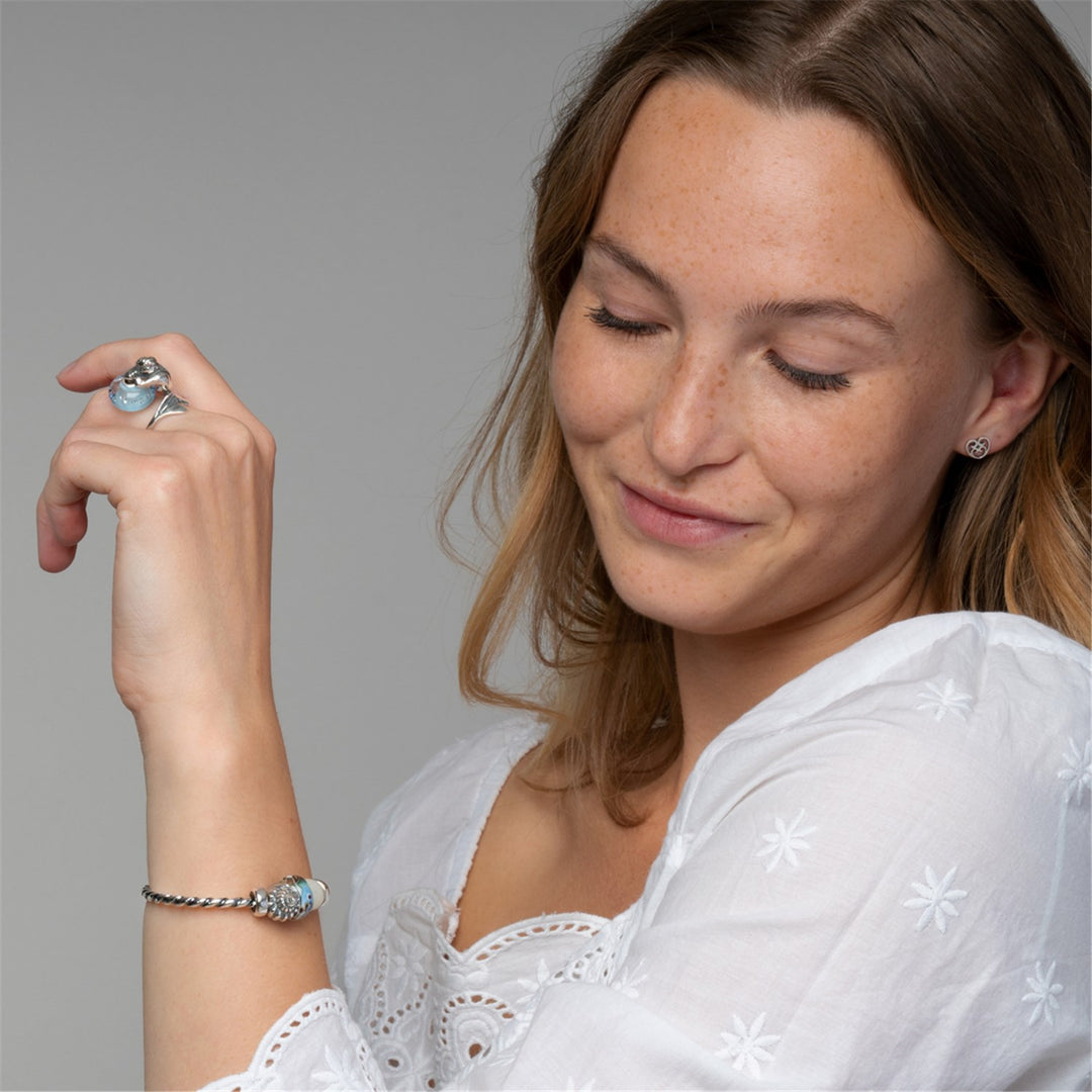 ツイステッドシルバーバングル – トロールビーズ